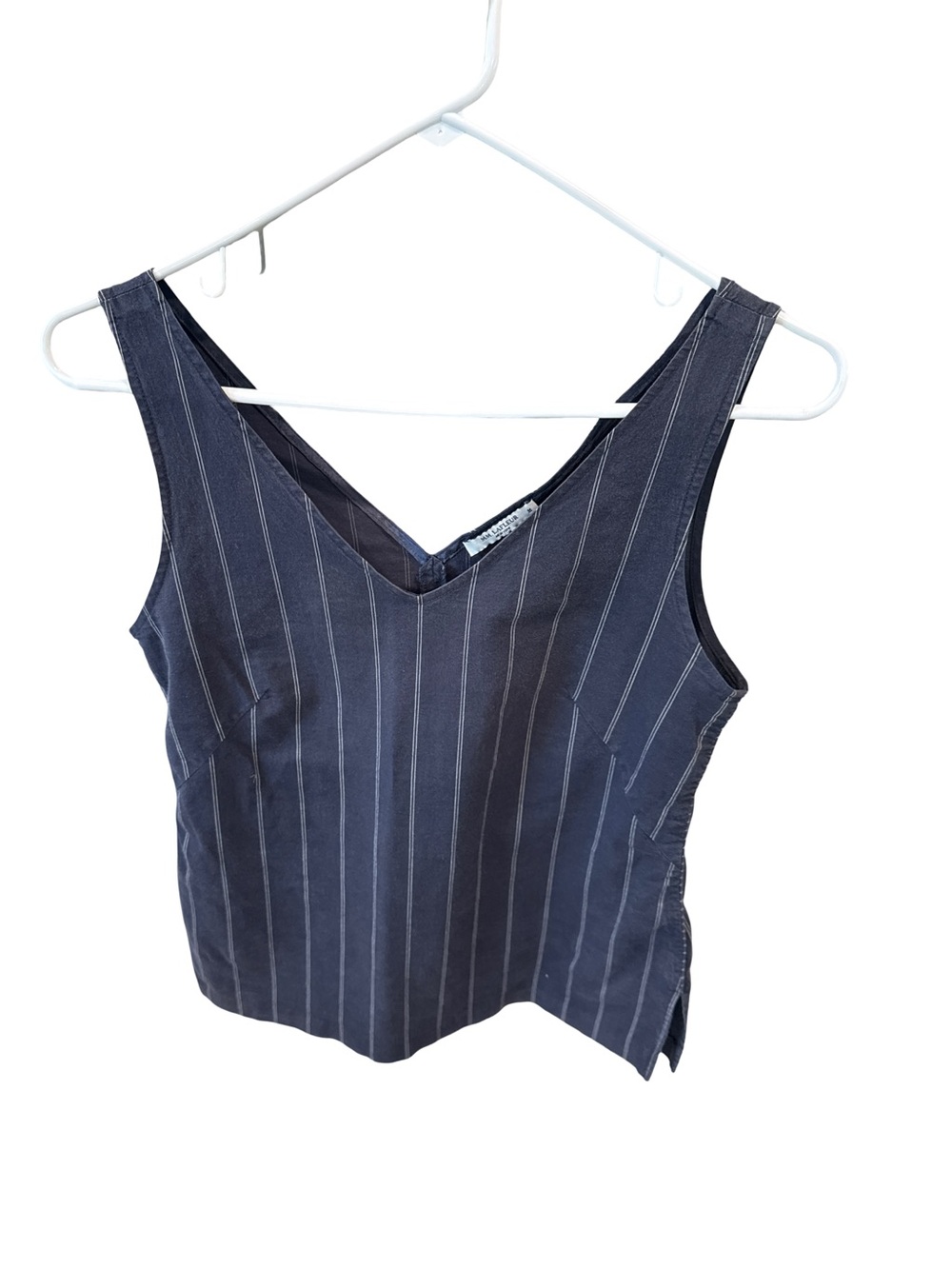 MM. Lafleur pin stripe sleeveless top size M blue w white stripes